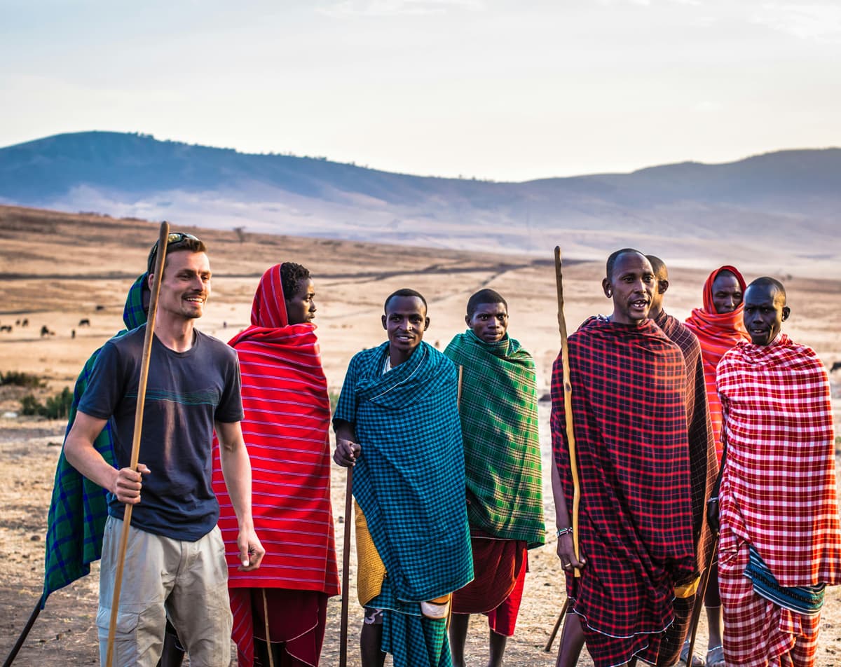 Maasai people in traditional clothing
